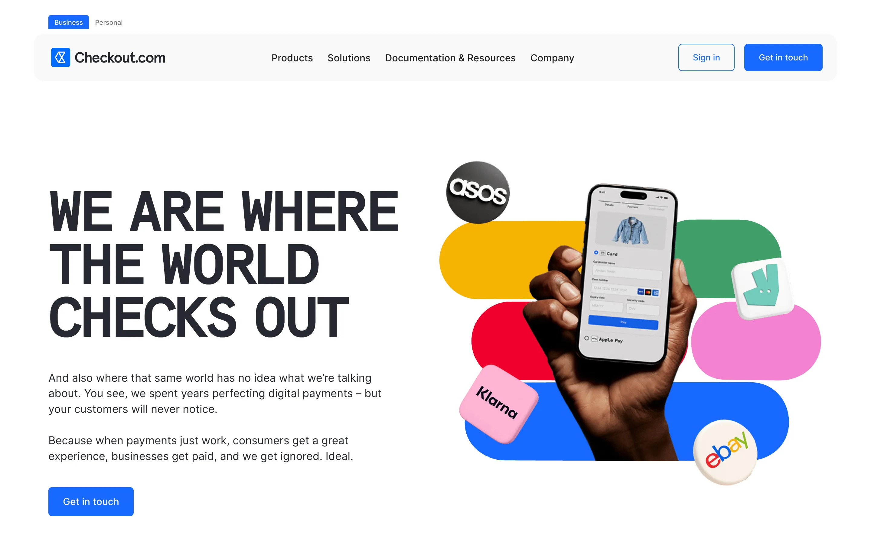 Checkout.com home page